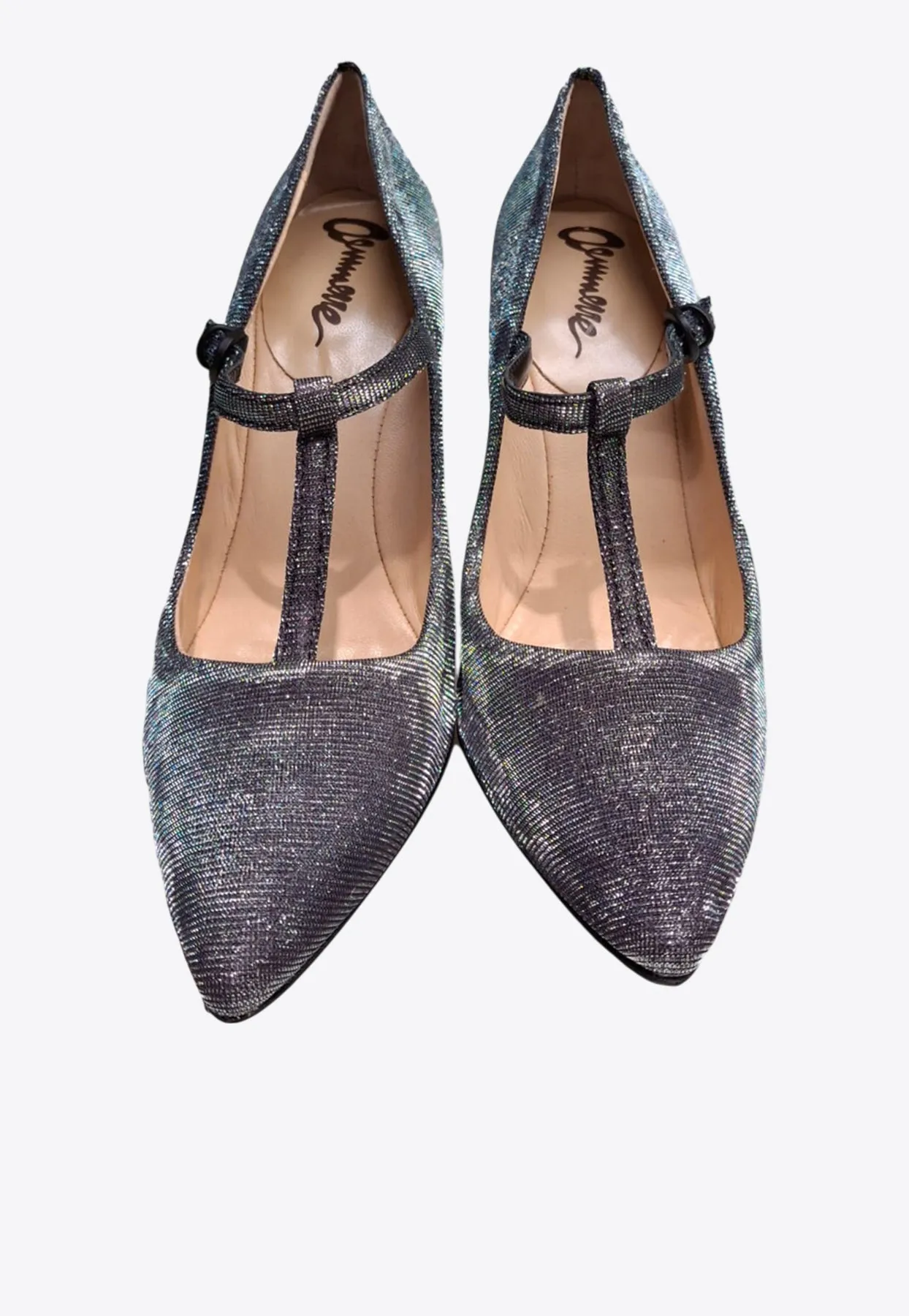 100 T-bar Pointed Pumps