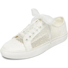 8832A Wedding Shoes Bridal Sneakers Flats Bride Tennis Shoes Lace Sneakers