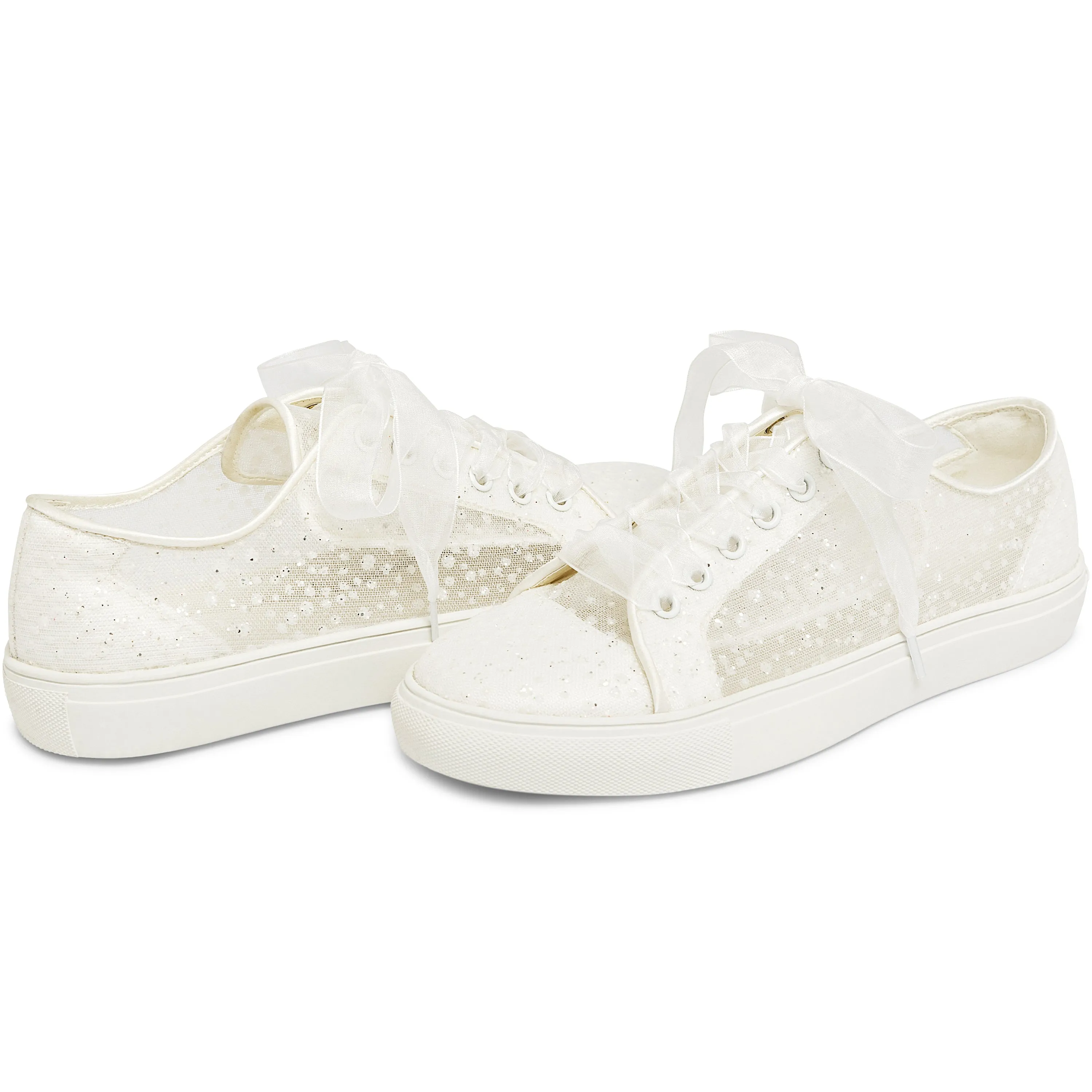 8832A Wedding Shoes Bridal Sneakers Flats Bride Tennis Shoes Lace Sneakers