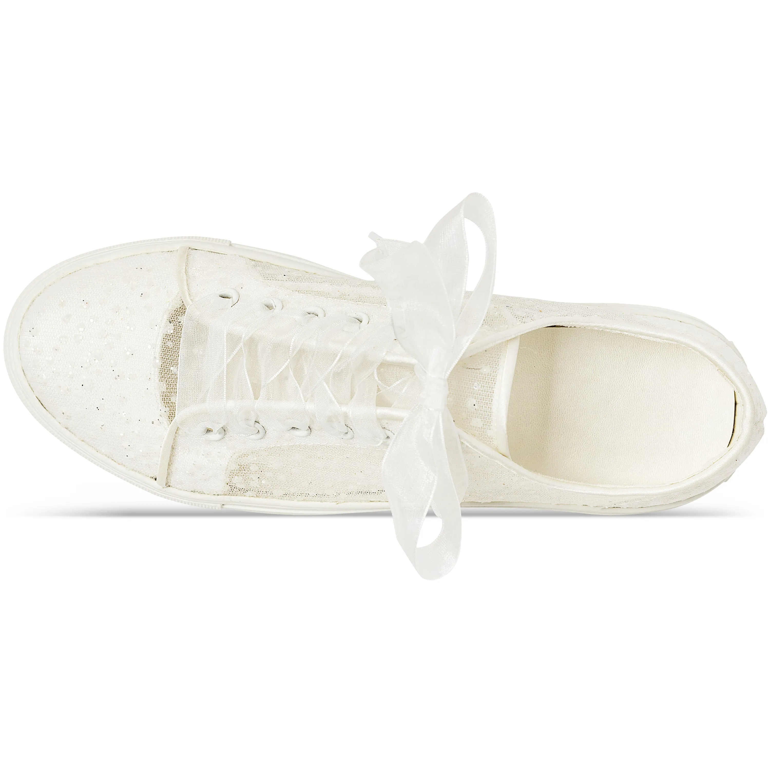 8832A Wedding Shoes Bridal Sneakers Flats Bride Tennis Shoes Lace Sneakers