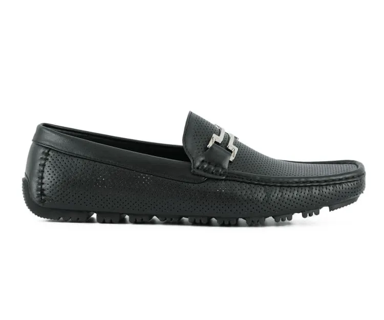 Amali Harry2 Men’s Perforated Loafers Black Man Made