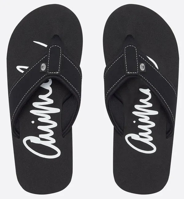 Animal Womens Swish Logo Flip Flops  - Black
