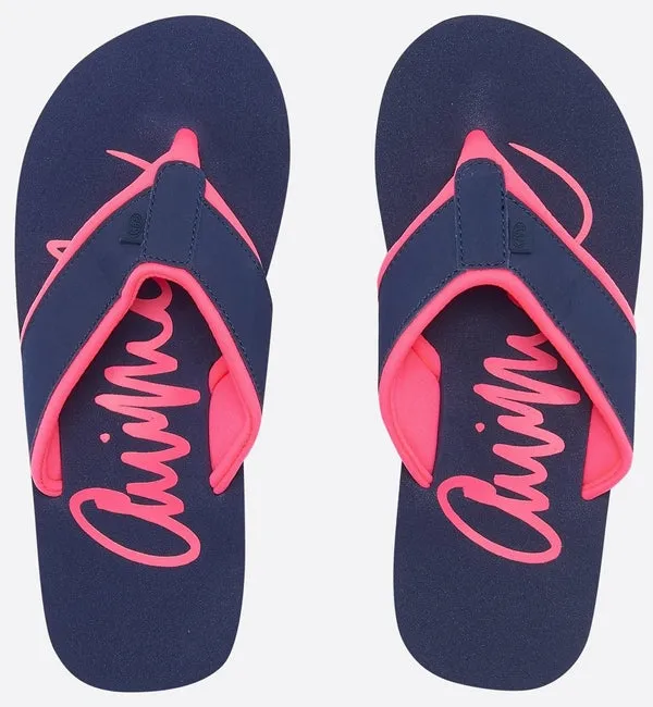 Animal Womens Swish Logo Flip Flops  - Mid Navy Blue