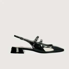 Bibi Lou Hina 25 Black Patent Leather Mary Jane Ballet Flats