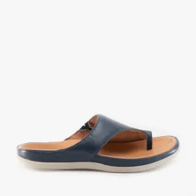 CAPRI Ladies Leather Toe Post Sandals Navy