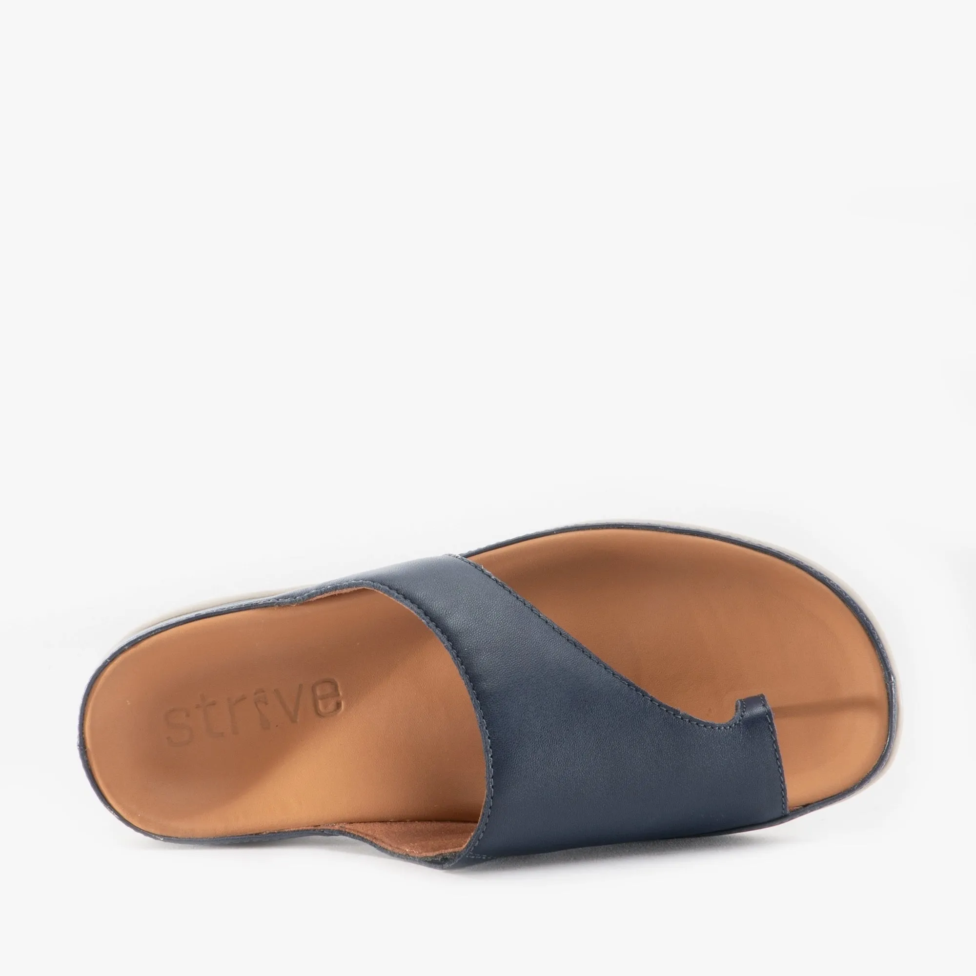 CAPRI Ladies Leather Toe Post Sandals Navy