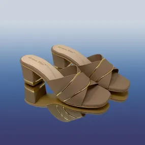 Chic and Sleek Beige Block Heel Sandals