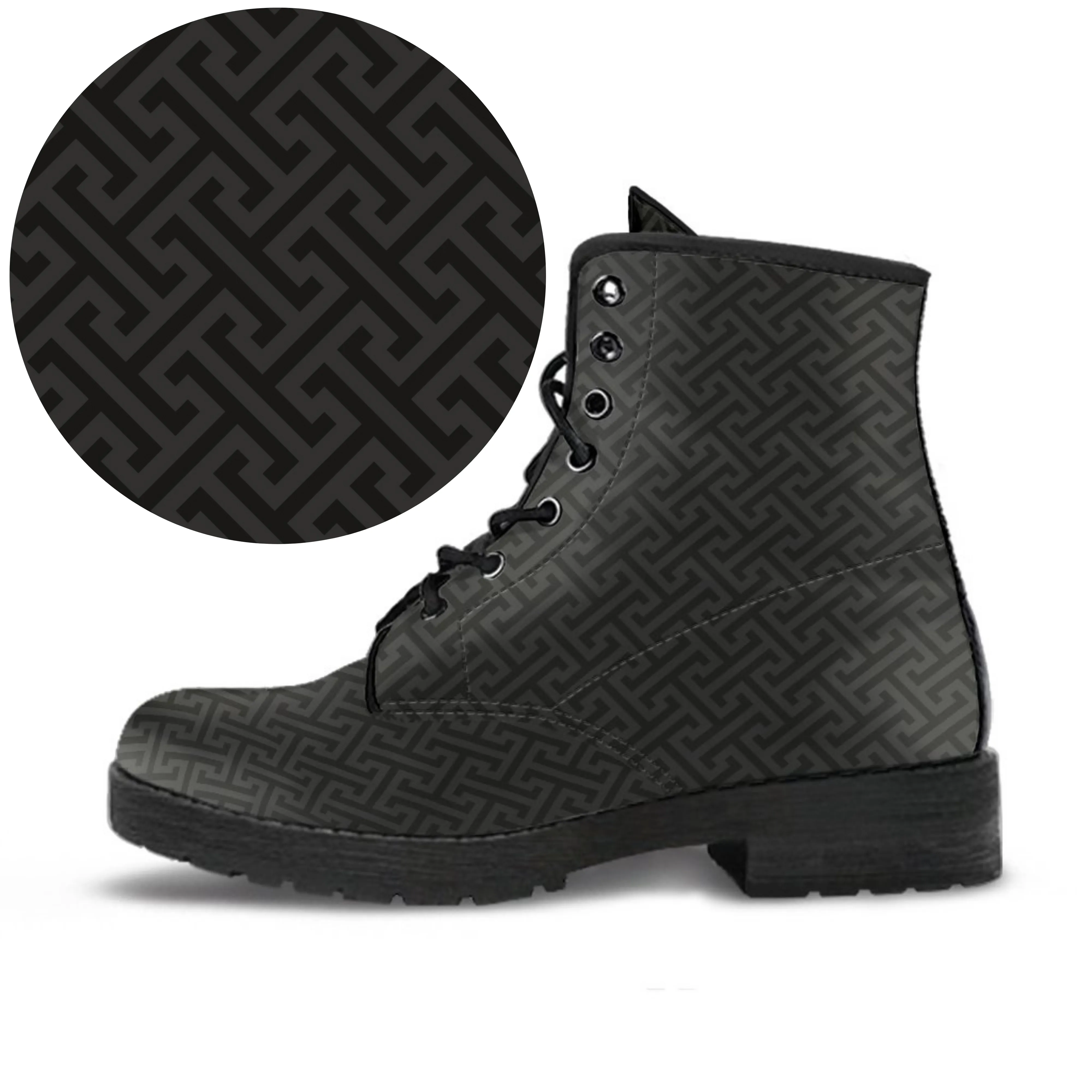 Combat Boots - Classic Pattern #101 | Unisex Boots, Custom Shoes, Hippie Boots, Lace Up Boots, 90s Boots, Women's Boots, Boots Men