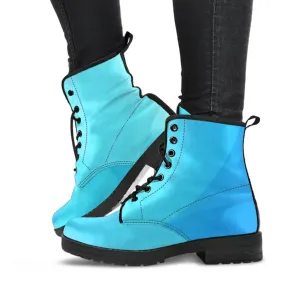 Combat Boots - Shades in Sky Blue |  Boho Shoes, Handmade Lace Up Boots, Vegan Leather Lace Up Boots Women, 90s Boots, 2000s Boots, Hipster Boots