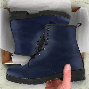 Deep Blue Women's Vegan Leather Combat Boots