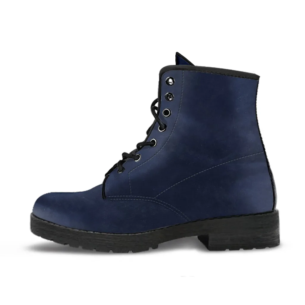 Deep Blue Women's Vegan Leather Combat Boots