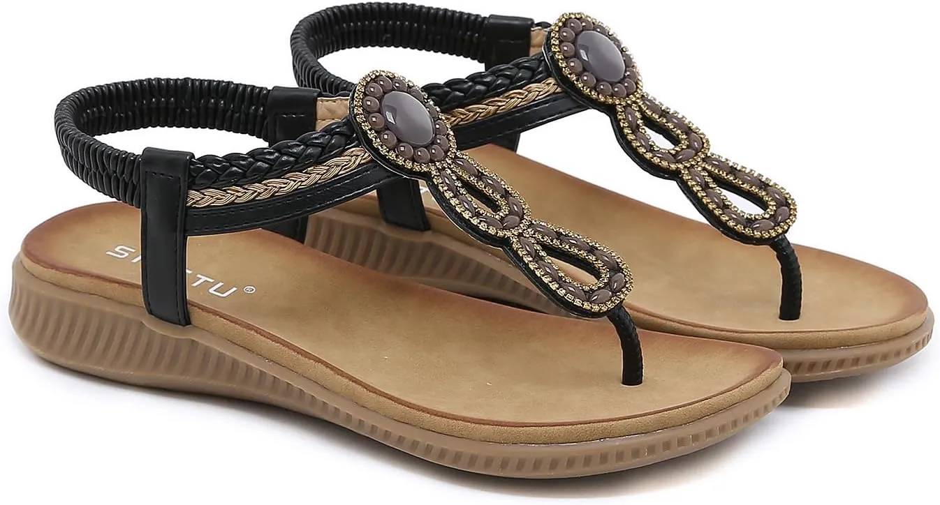DKCHENH Comfort in Our Sandals Women Flat Shoes: Dressy Bohemian Flats, Shoes With Stylish Ankle Straps
