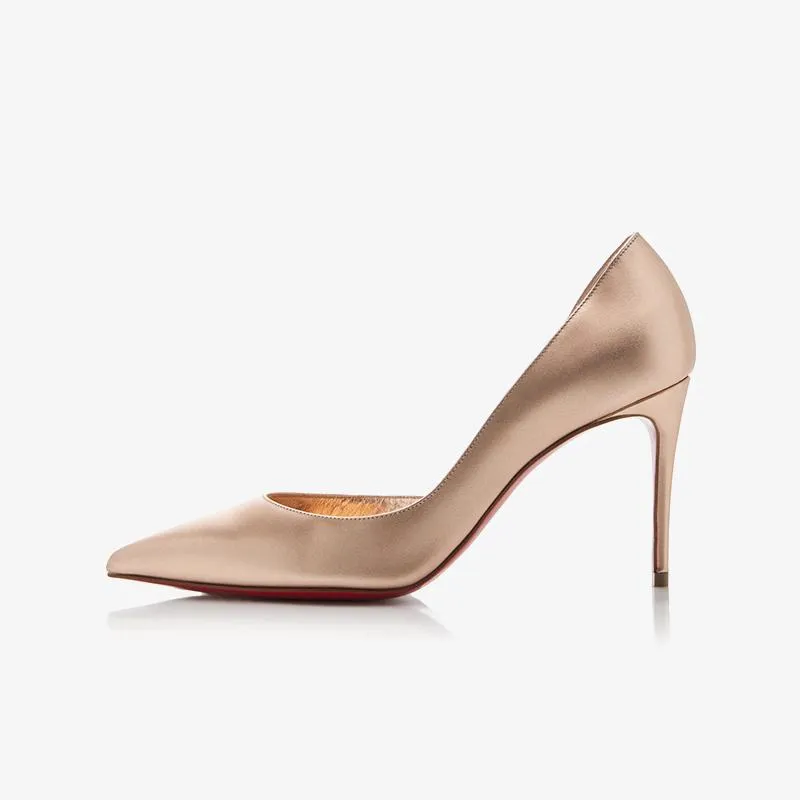 Elegant Golden Metallic Leather Pump