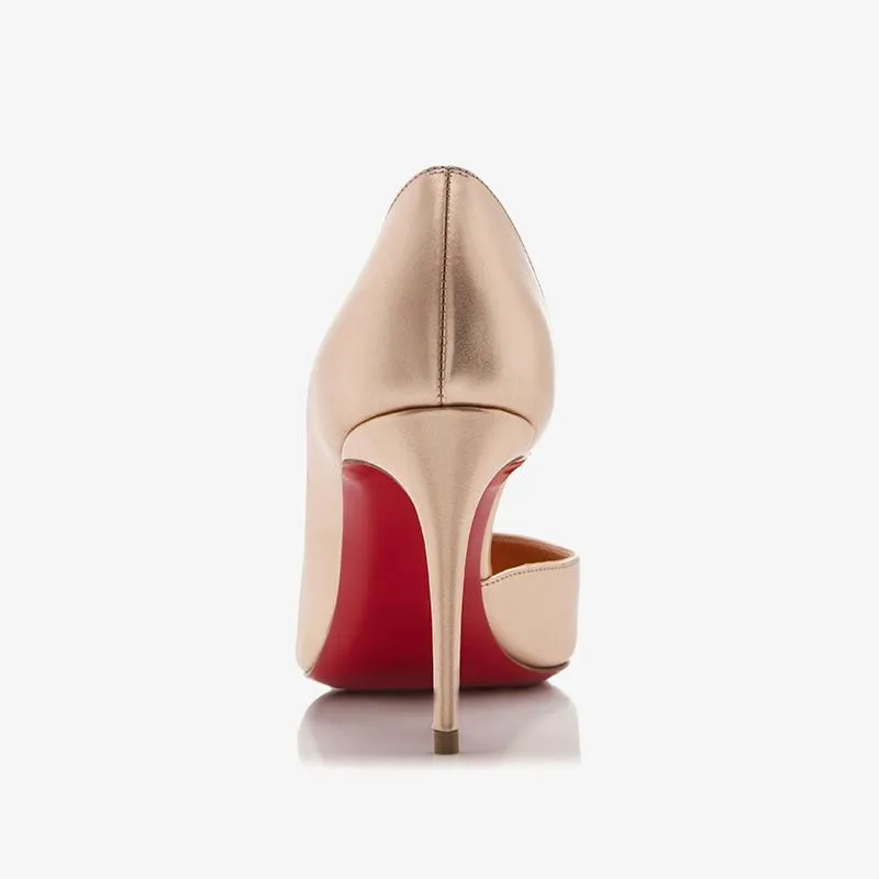 Elegant Golden Metallic Leather Pump
