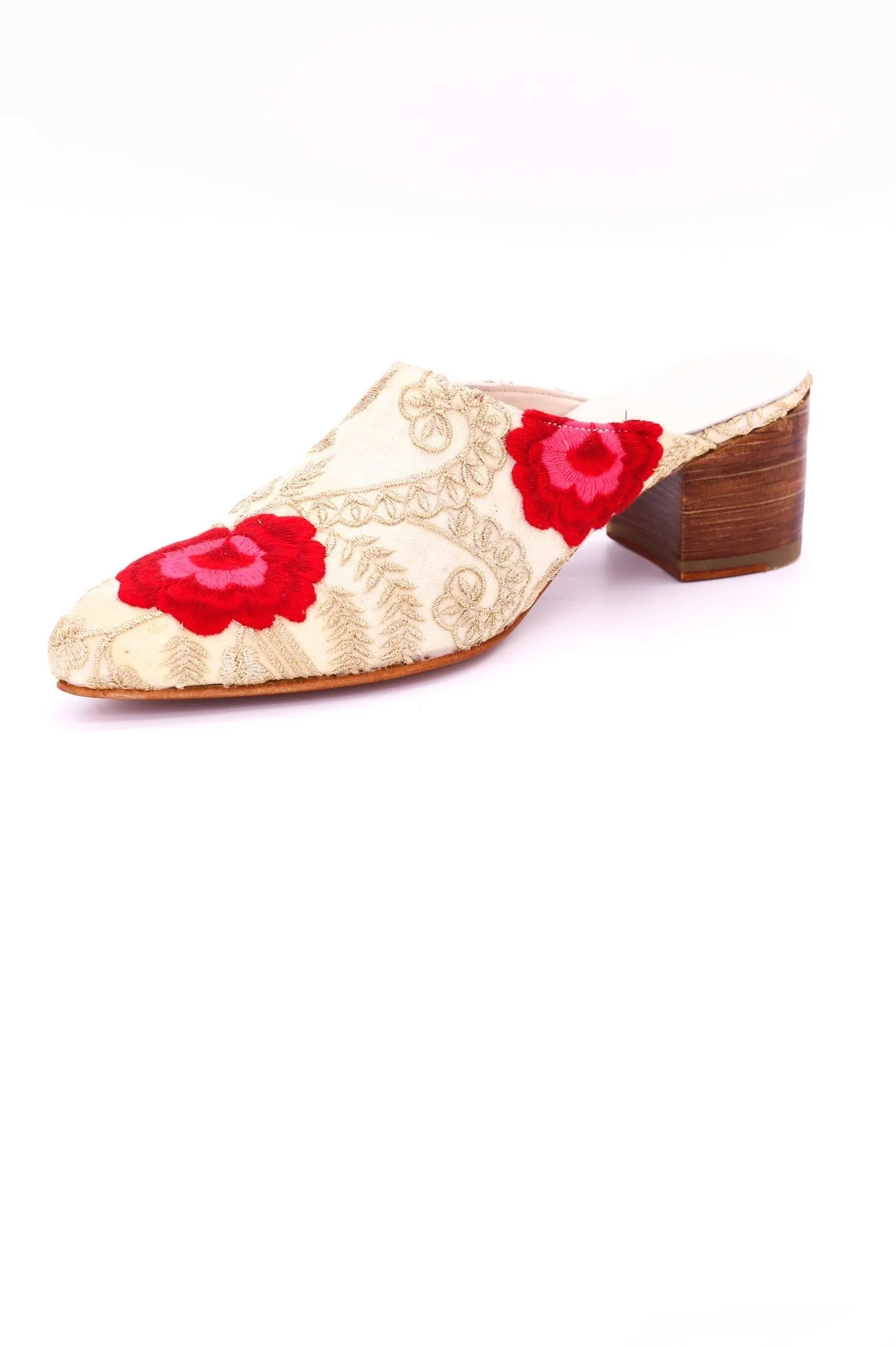 EMBROIDERED HEELED MULES ELLIE X ANTHROPOLOGIE