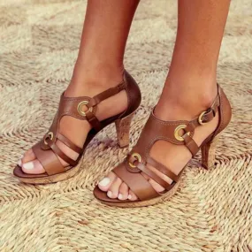 Gladiator sandals medium high peep toe sandals ankle strap