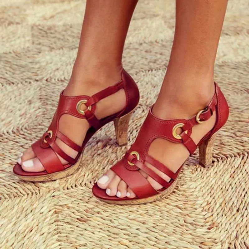Gladiator sandals medium high peep toe sandals ankle strap