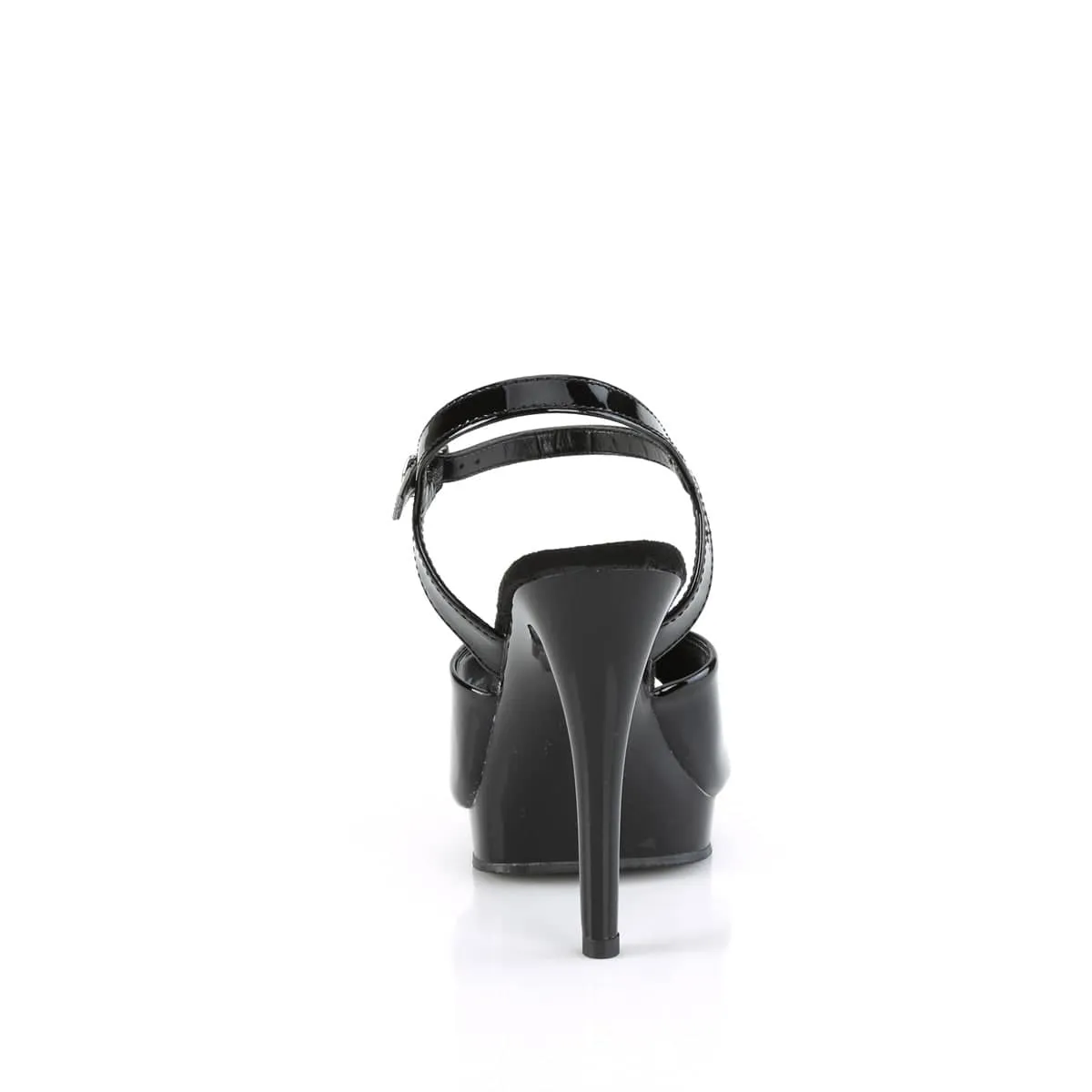GLORY-509 Black Ankle Peep Toe High Heel