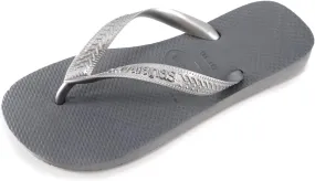 Havaianas Kids Slim Glitter II Flip Flops - Stylish Glitter Sandals - Marine Blue, 7/8