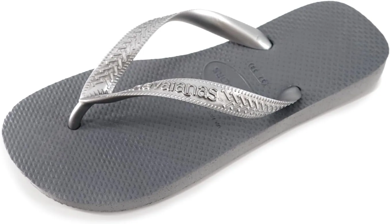 Havaianas Kids Slim Glitter II Flip Flops - Stylish Glitter Sandals - Marine Blue, 7/8