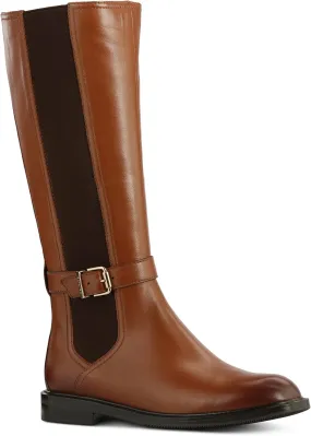 JATAREA Women's Leather Knee-High Boots - Stylish Block Heel - Comfortable Bootie for Females - Cushioned Insole for Comfort - Durable and Versatile Design