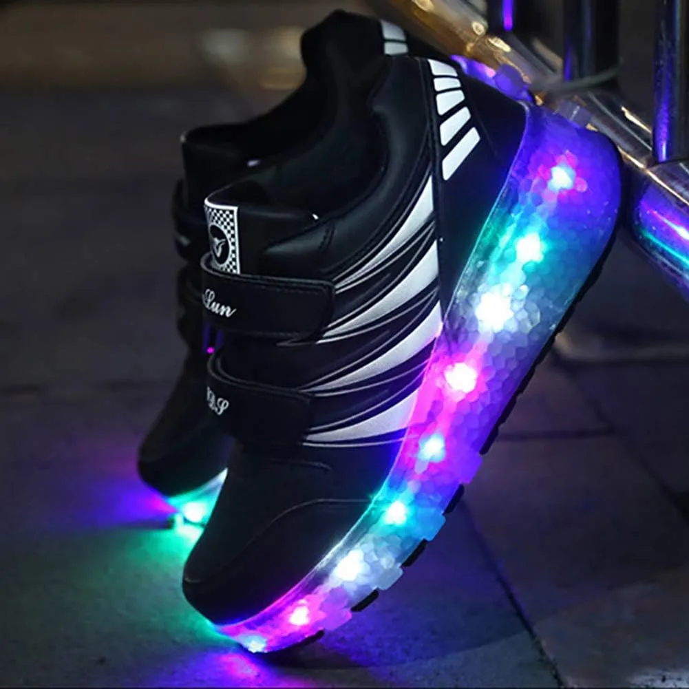 Kids Led Light Up Shoes Sneakers Outdoor Two Wheels Roller Skates Shoes for Boys Girls