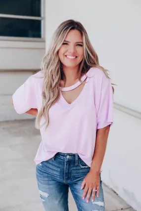 Lavender Blossom Key Hole Top