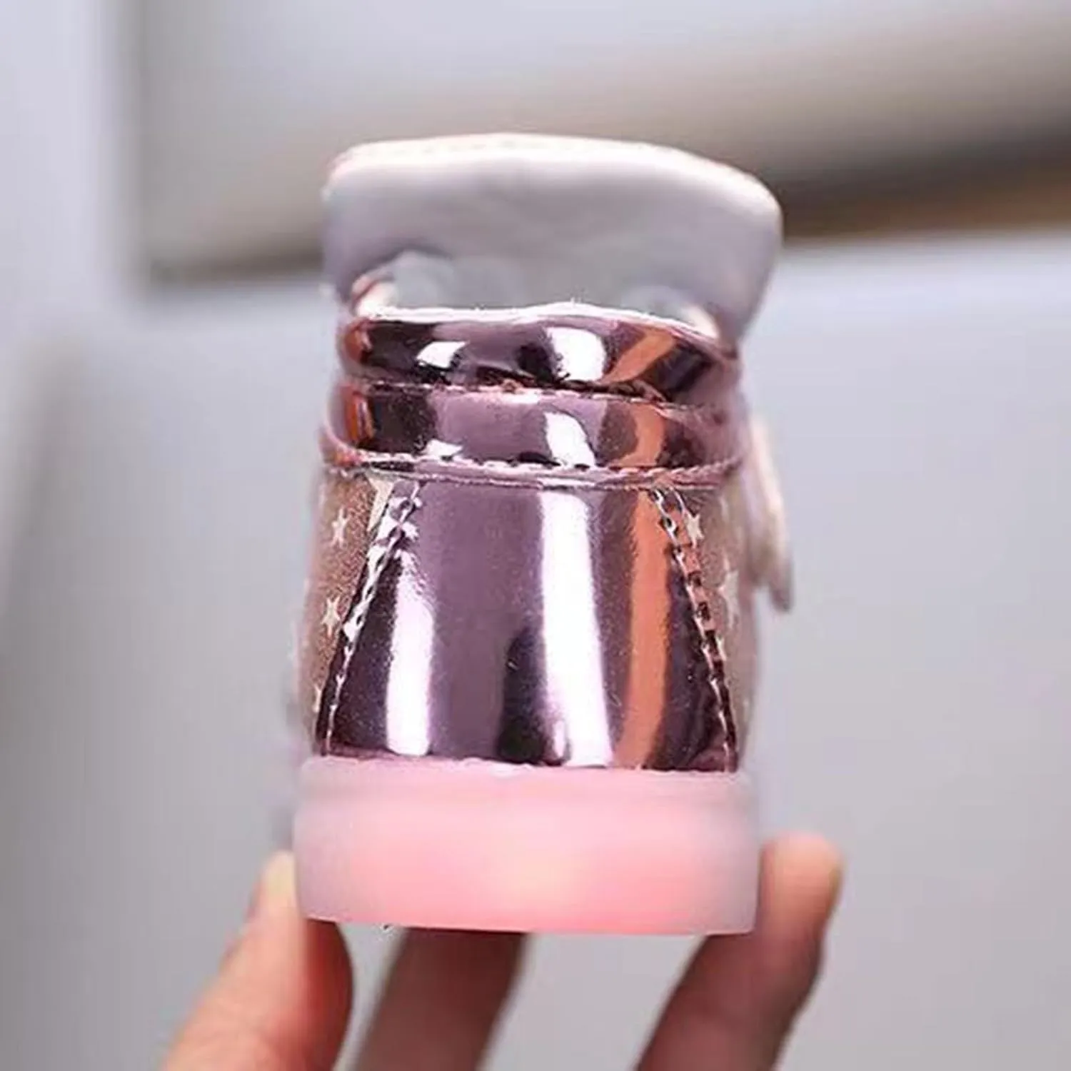 Light Up Shoes Non-Slip High Top Slip On Shoes Lac𝐞 Up Bow Walking Shoes Wide Toe Box Warm Led Snow Boots