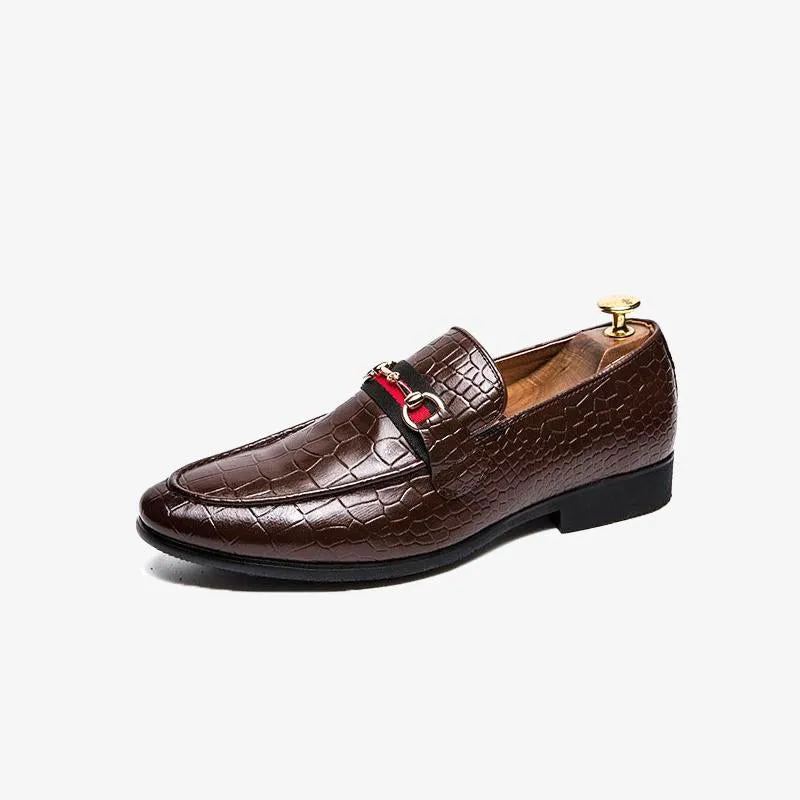 Lizard Print Slip-On Loafers