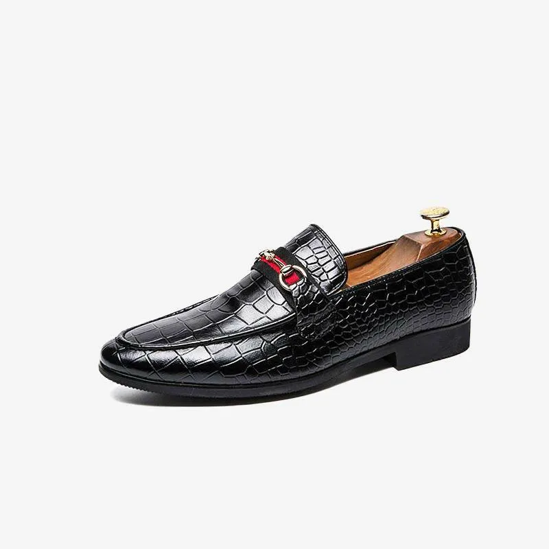 Lizard Print Slip-On Loafers