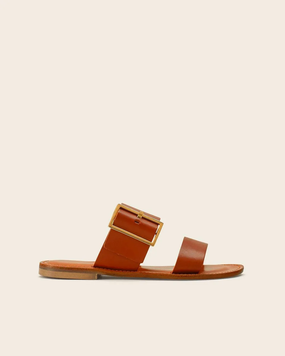 Mules En Cuir Tuana - Cognac