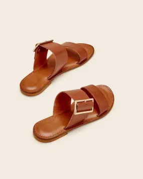 Mules En Cuir Tuana - Cognac