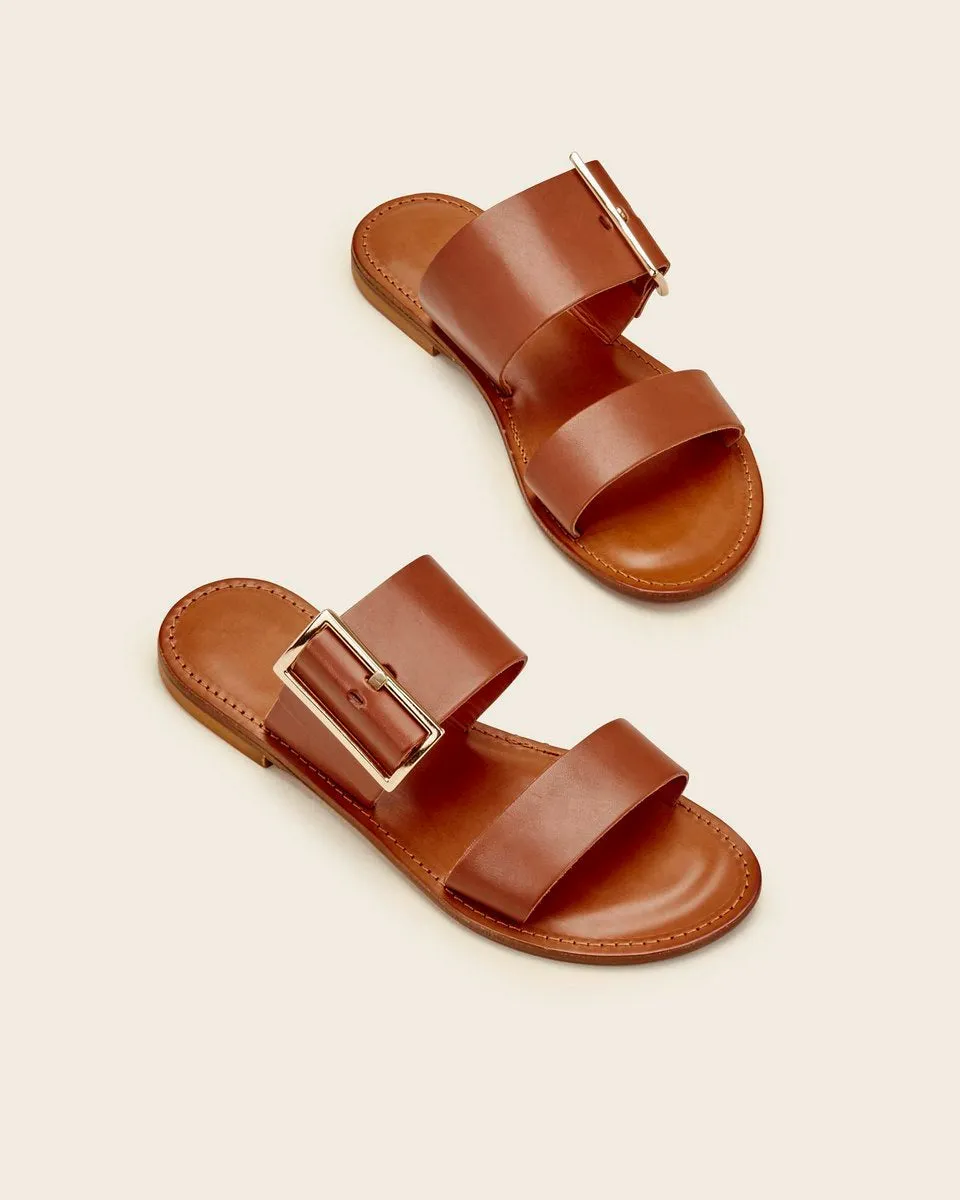 Mules En Cuir Tuana - Cognac