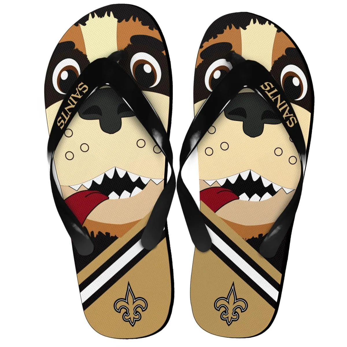 New Orleans Saints NFL 8-16 Youth Mascot Flip Flops
