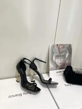 Patent Leather Opyum Ankle Strap Heels By YSL