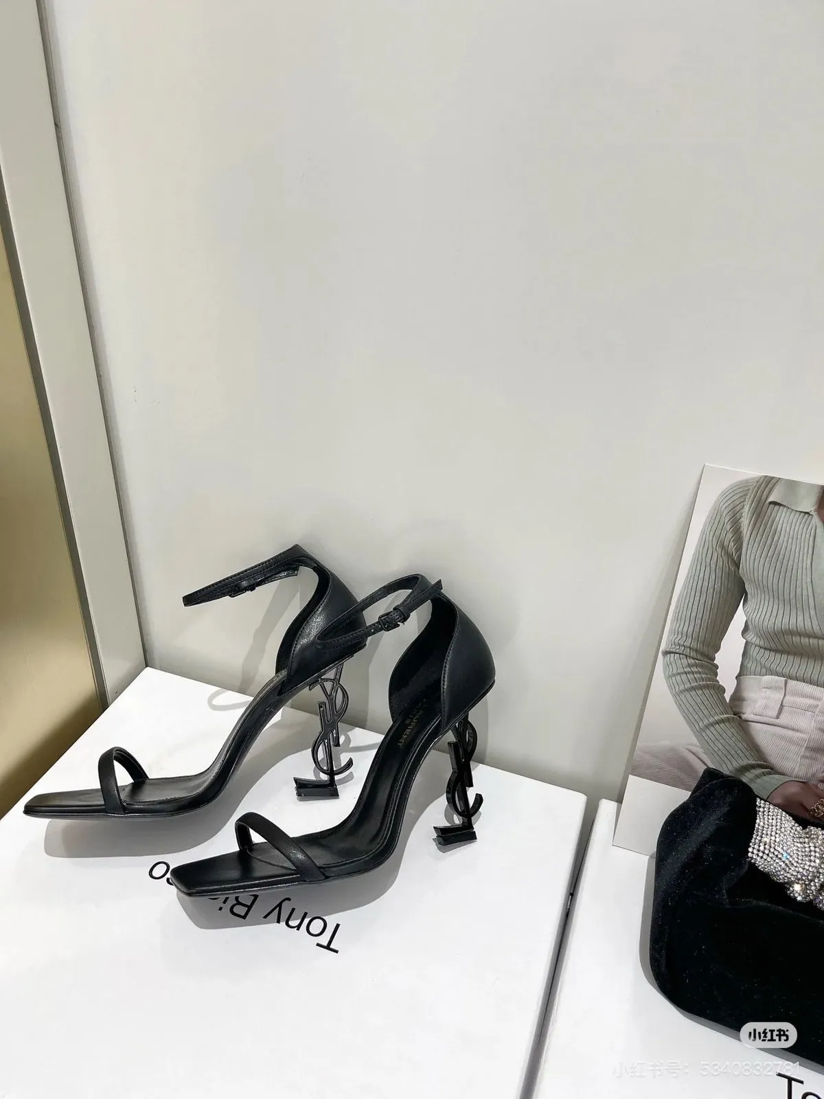 Patent Leather Opyum Ankle Strap Heels By YSL