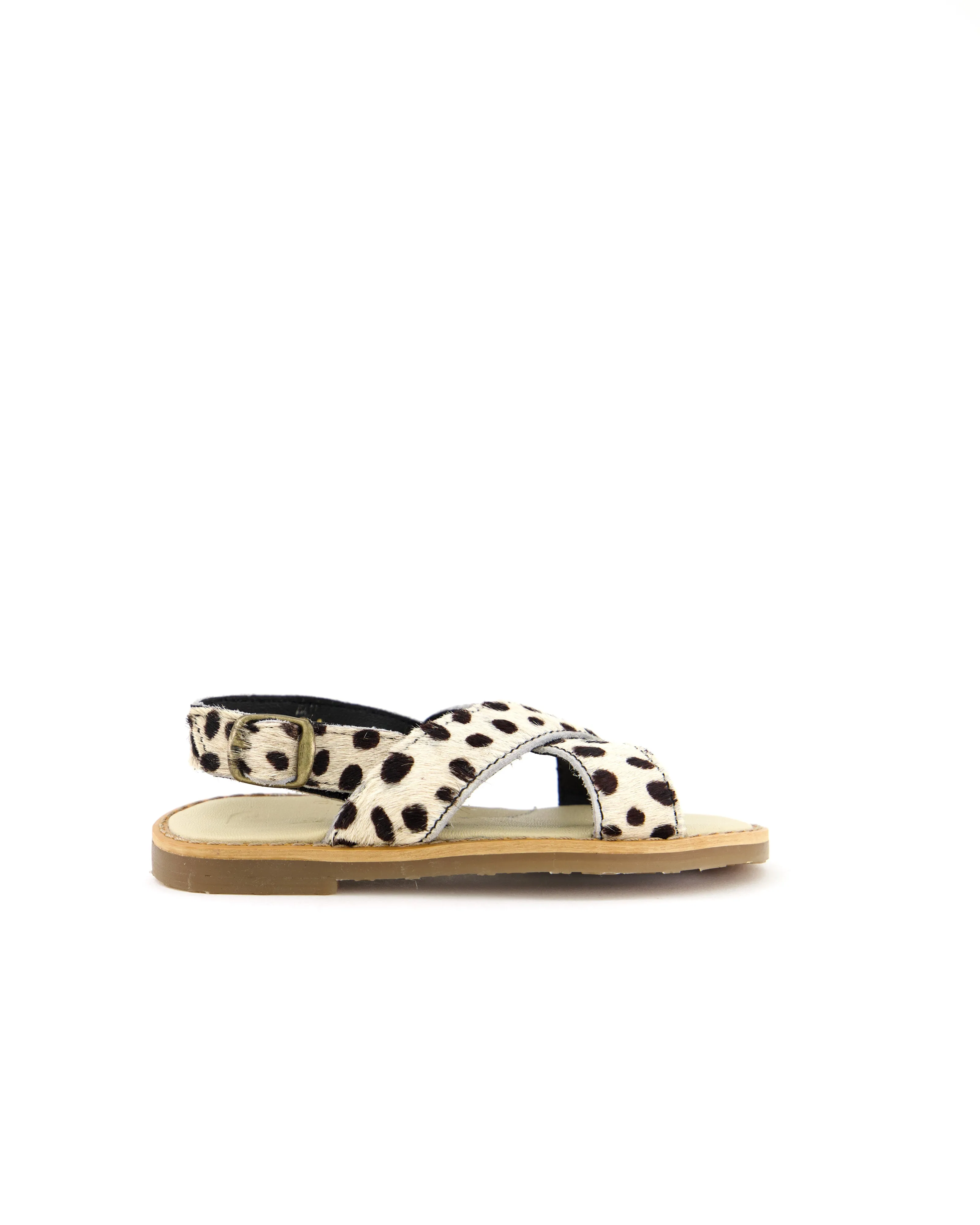 Polka Dot Pony Hair Sandals