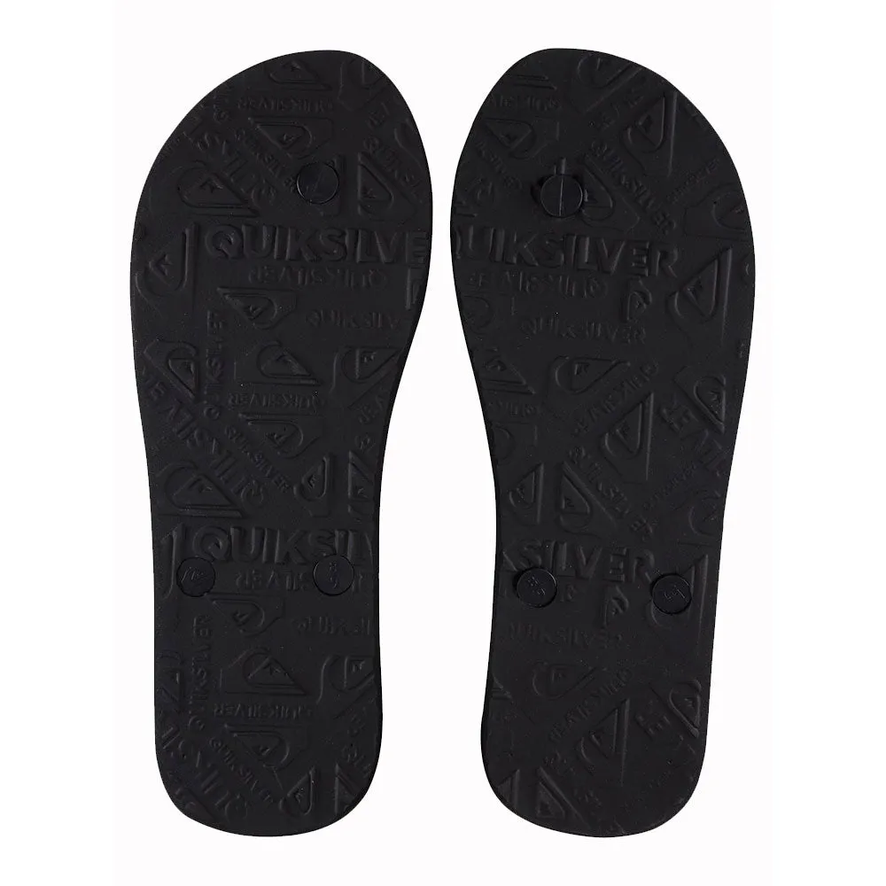 Quiksilver Molokai Tropical Flow Flip Flops - Black/Green/Black
