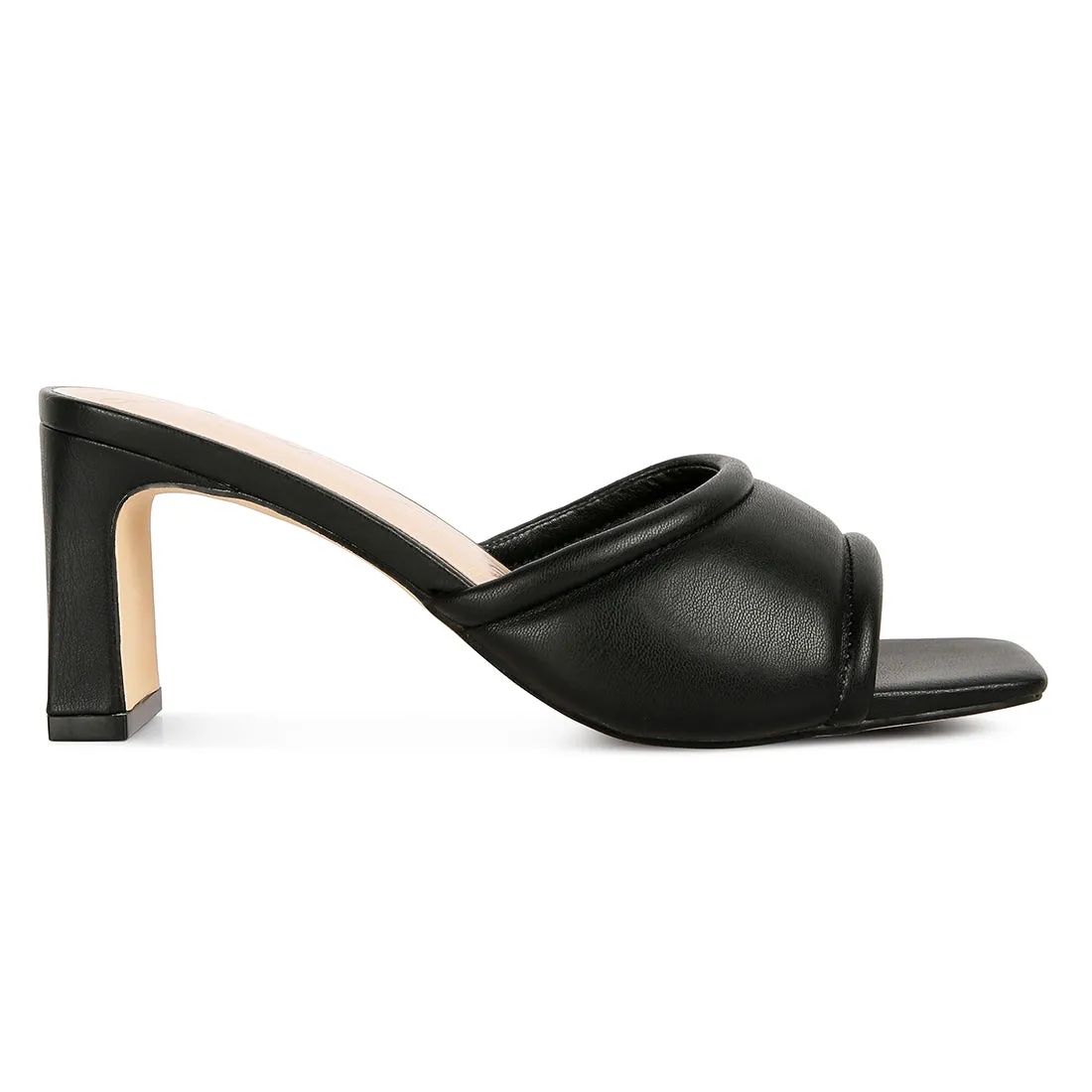 Quilted Block Heeled Sandals