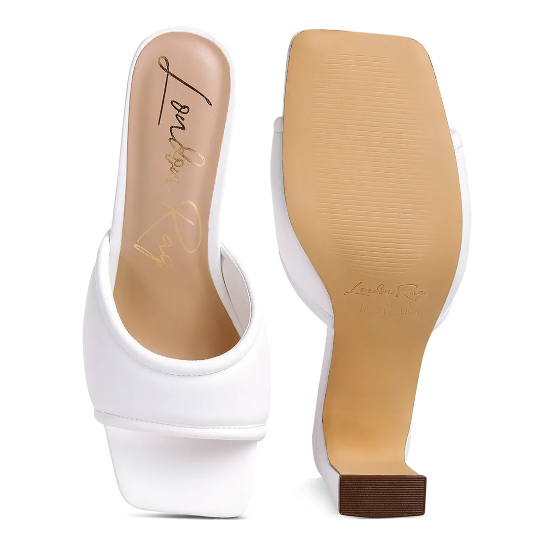 Quilted Block Heeled Sandals