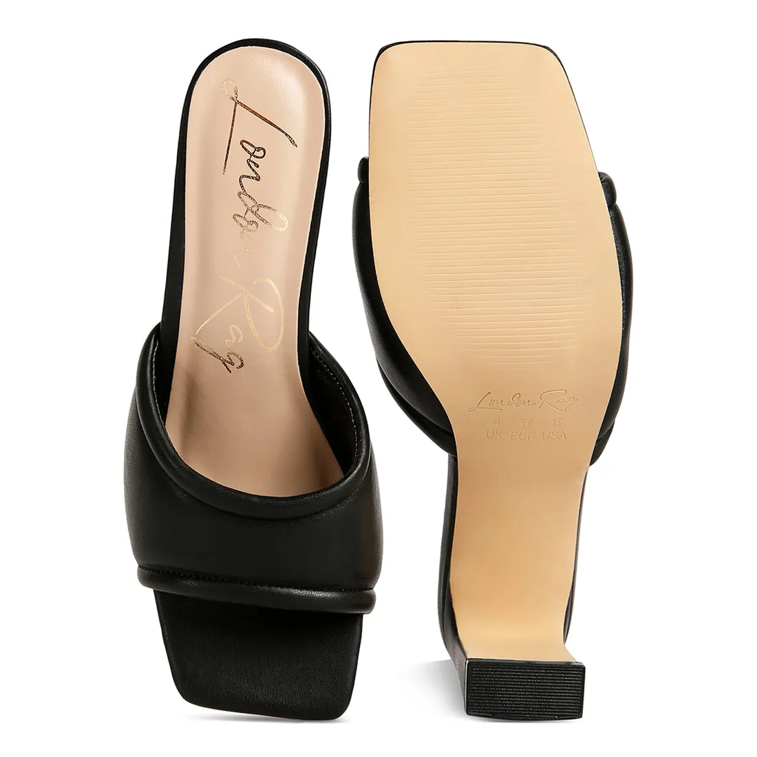 Quilted Block Heeled Sandals