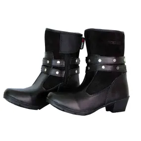RIDERACT® Womens Motorcycle Riding Boots Black Rock Fashion Motorbike Boots
