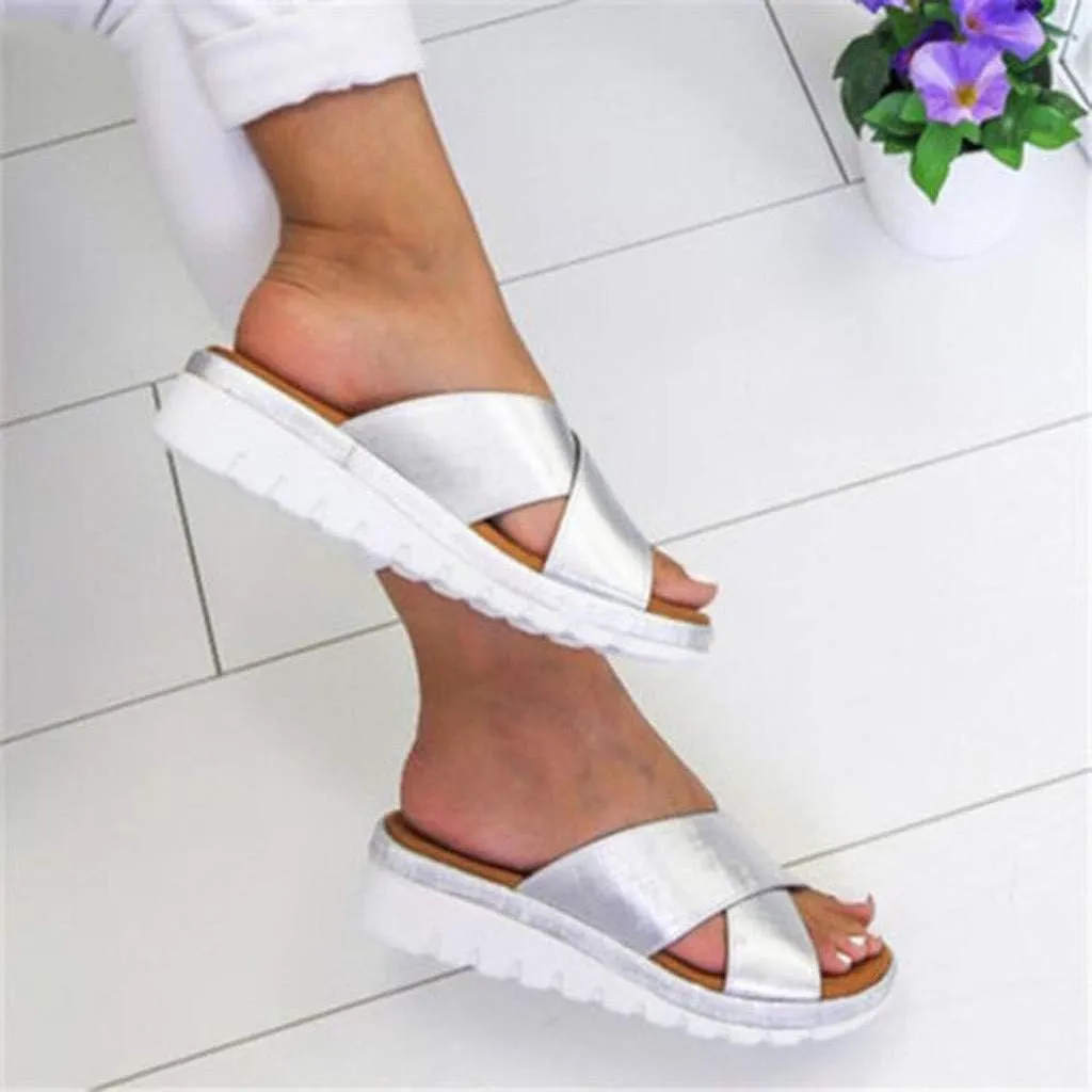 Sandals for Women Wide Width Gibobby 2019 Comfy Platform Sandal Shoes Summer Beach Travel Shoe Slipper Flip Flop