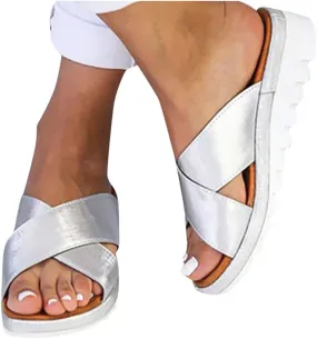 Sandals for Women Wide Width Gibobby 2019 Comfy Platform Sandal Shoes Summer Beach Travel Shoe Slipper Flip Flop