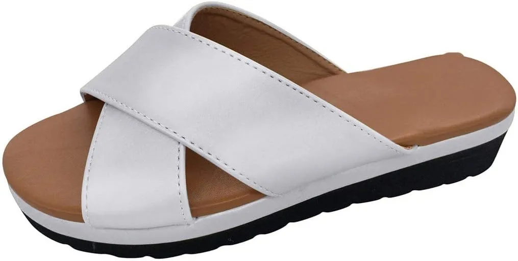Sandals for Women Wide Width Gibobby 2019 Comfy Platform Sandal Shoes Summer Beach Travel Shoe Slipper Flip Flop