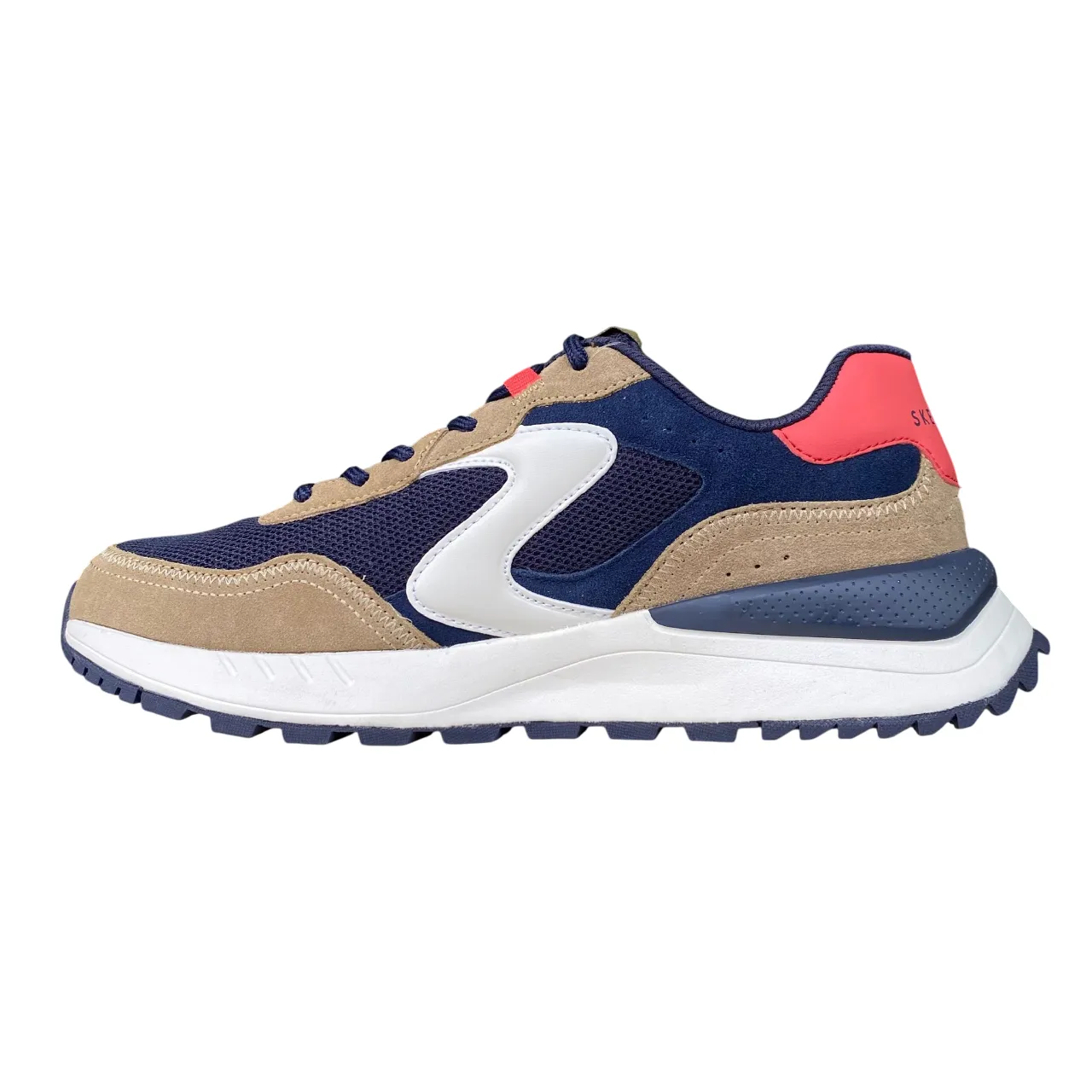 Skechers scarpa sneakers da uomo Fury Lace Low 183265/NVTN blu-beige