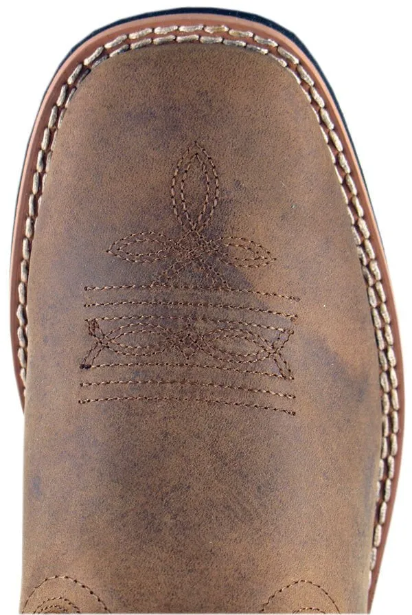 Smoky Mountain Boots Womens Pueblo Dark Crazy Horse Leather Square Toe 6 M