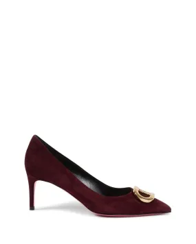 Suede Pointed Toe Pumps with Small Heel