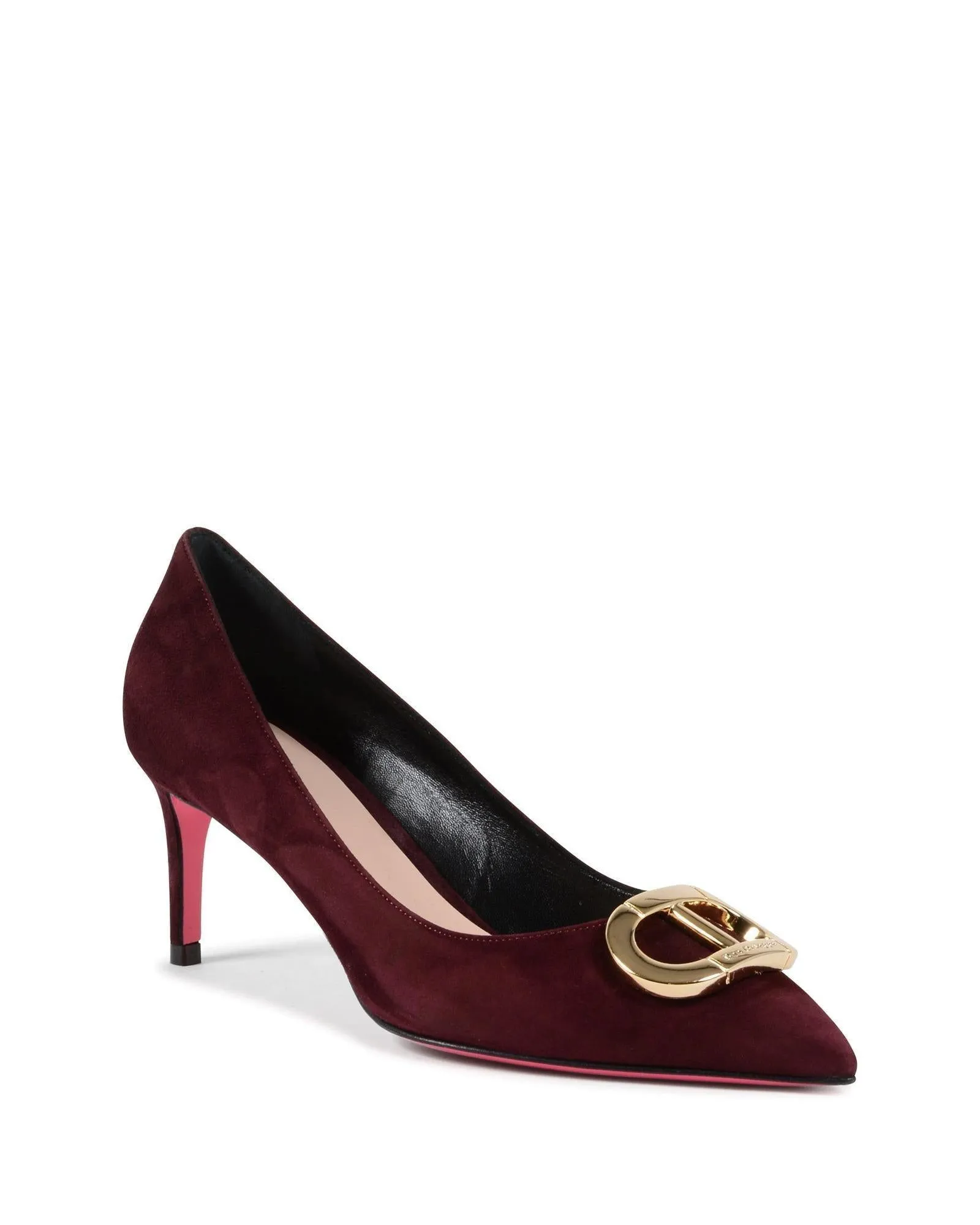 Suede Pointed Toe Pumps with Small Heel