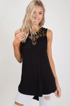 Tallulah Crochet Tank - Black